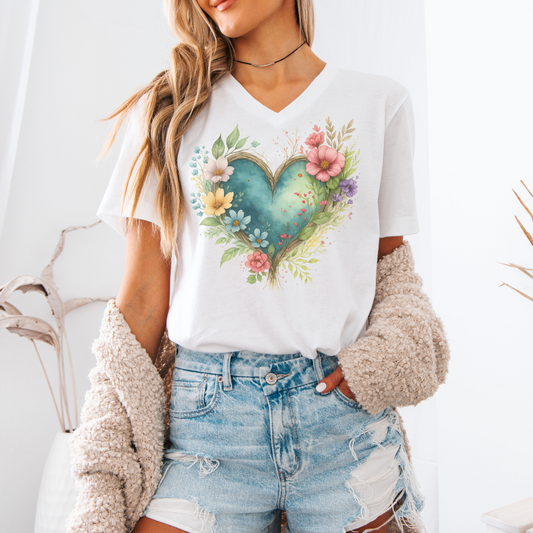Natures Embrace - Short Sleeve V-Neck Tee