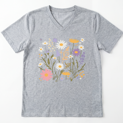 Flower Power - Short Sleeve V-Neck Tee