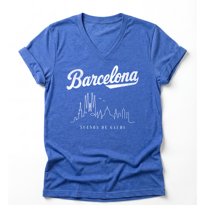 Barcelona- Short Sleeve V-Neck Tee