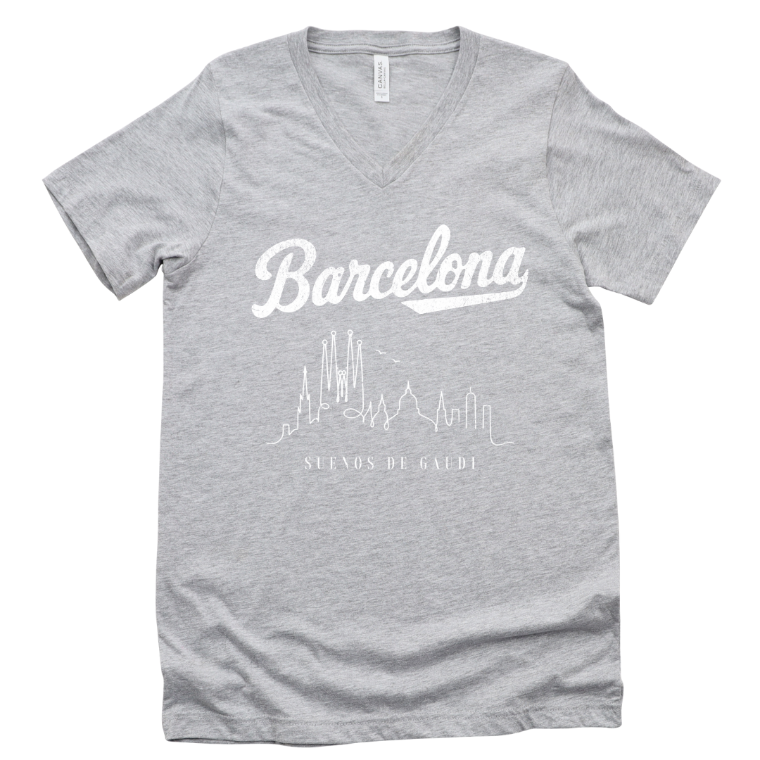 Barcelona- Short Sleeve V-Neck Tee