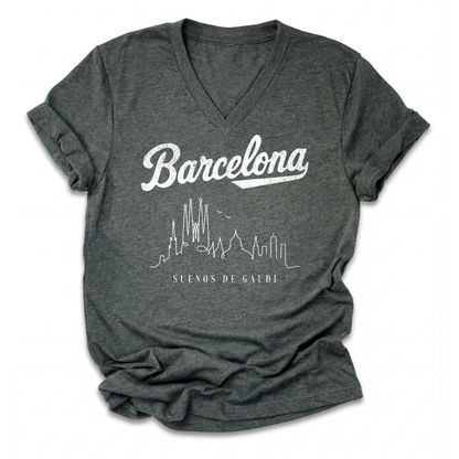 Barcelona- Short Sleeve V-Neck Tee