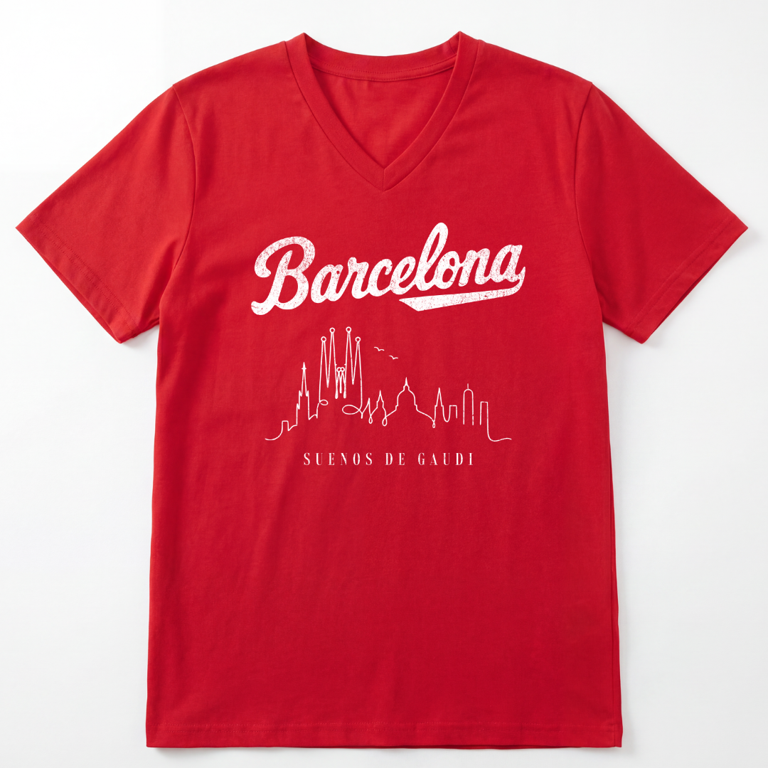 Barcelona- Short Sleeve V-Neck Tee