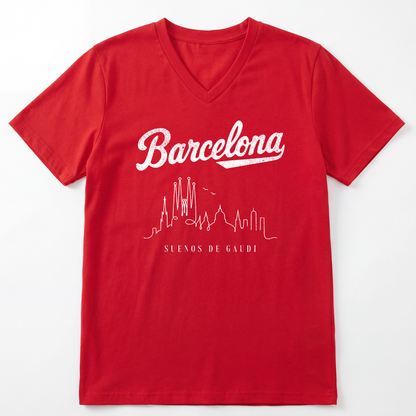 Barcelona- Short Sleeve V-Neck Tee