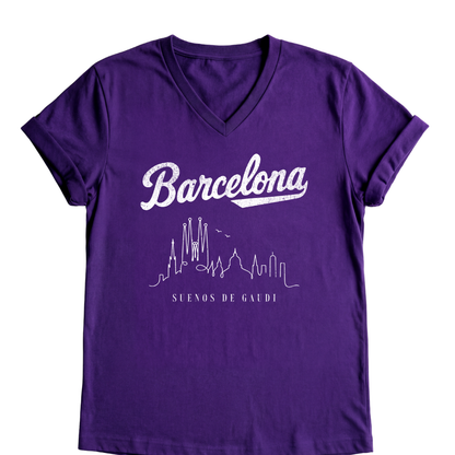 Barcelona- Short Sleeve V-Neck Tee