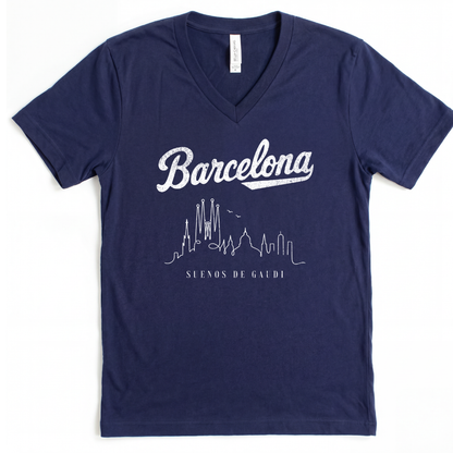 Barcelona- Short Sleeve V-Neck Tee