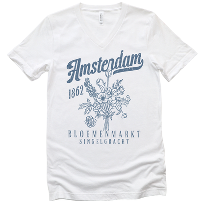 Amsterdam Flower Market - Short Sleeve V-Neck Tee