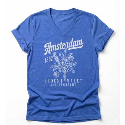 Amsterdam Flower Market - Short Sleeve V-Neck Tee
