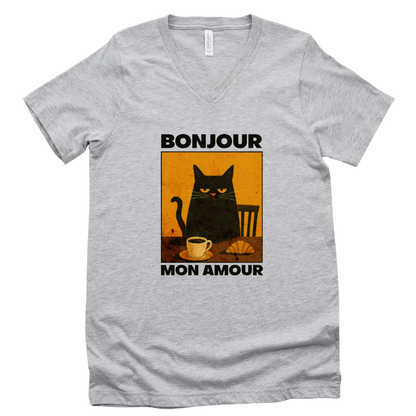 Bonjour Mon Amour - Short Sleeve V-Neck Tee