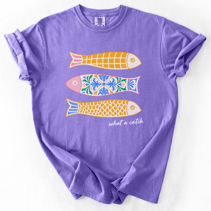 What A Catch - Relaxed Fit Vintage Wash T Shirt