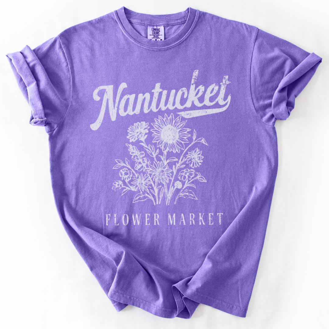 Nantucket Flower Market - Comfort Colors Relaxed Fit Premium T Shirt