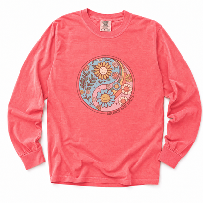 Flowers and Yang - Comfort Colors Long Sleeve Premium T Shirt