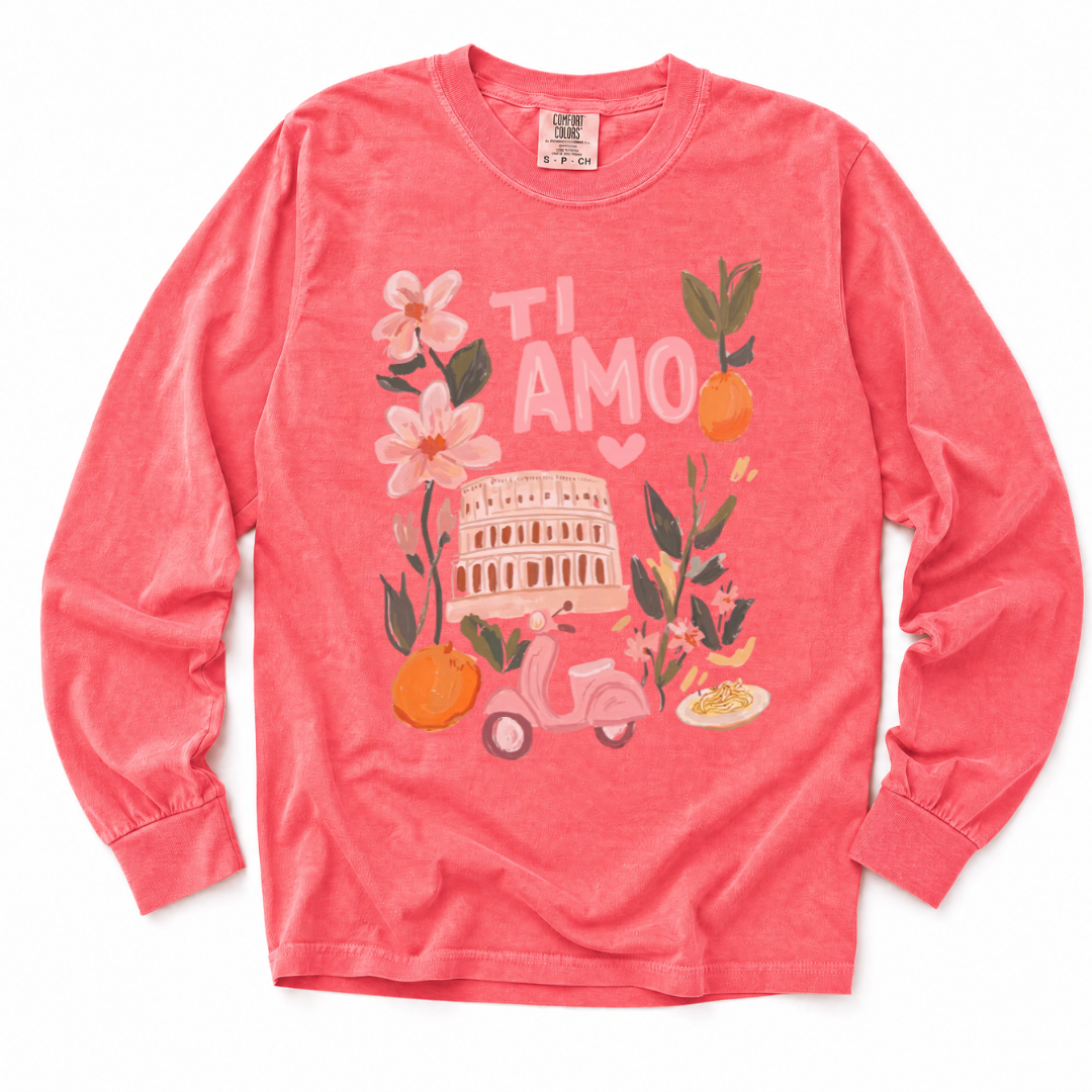 Ti Amo - Comfort Colors Long Sleeve Premium T Shirt