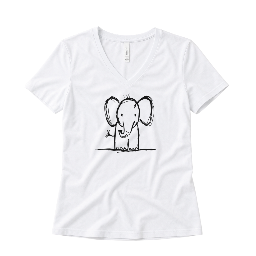 Elephant Sketch - Super Soft V Neck