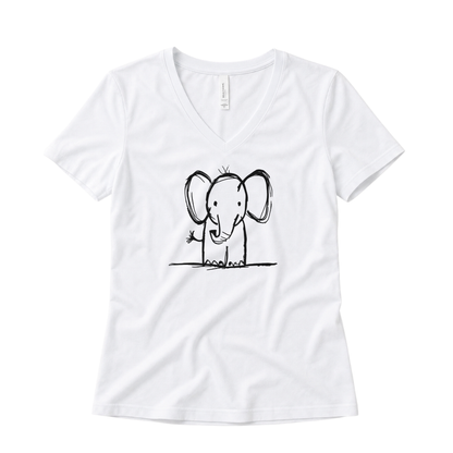 Elephant Sketch - Super Soft V Neck