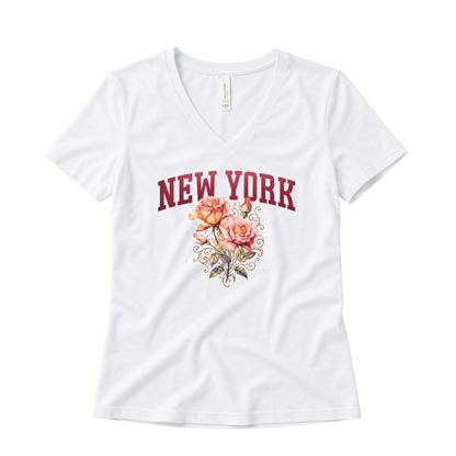 New York Floral - Super Soft V Neck
