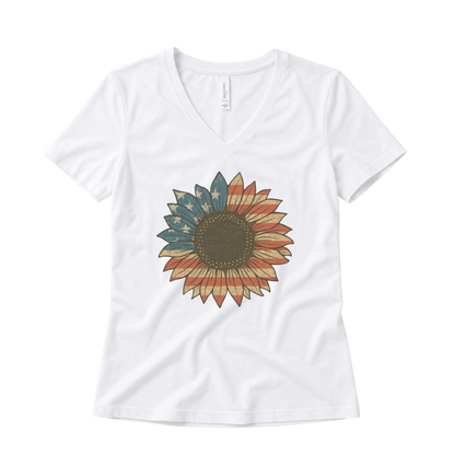 Stars & Stripes Sunflower - Super Soft V Neck