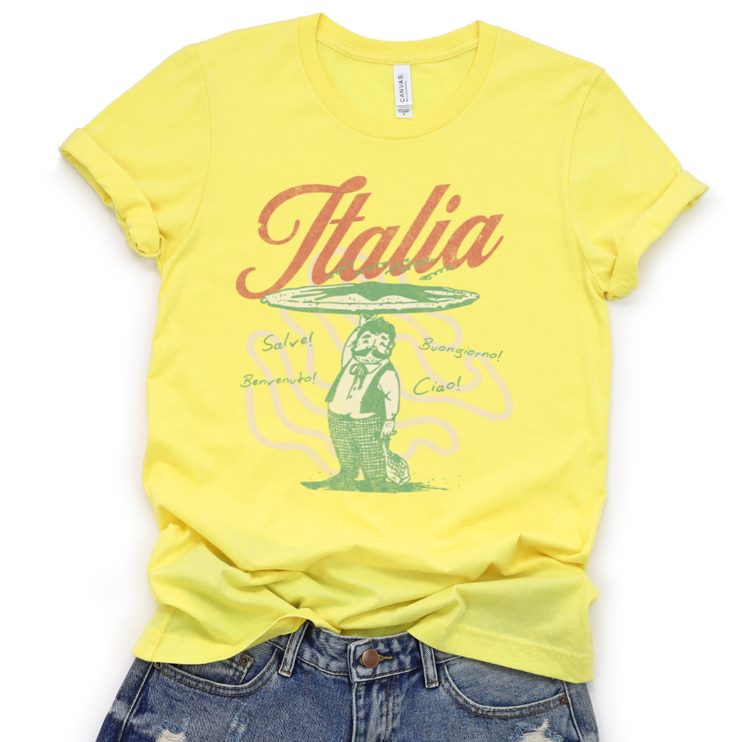 Greetings From Italia - Bella Canvas Super Soft Fitted T Shirt