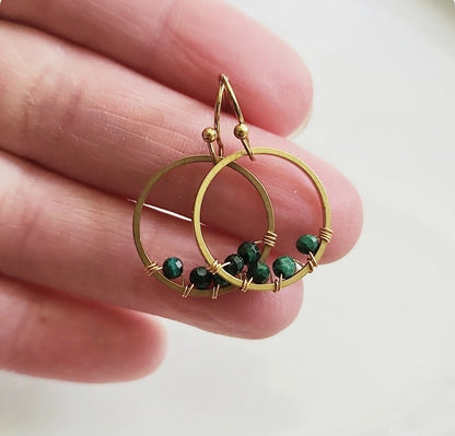 Gemstone Wrapped Dangle Earrings, Gifted To Joanna Gaines