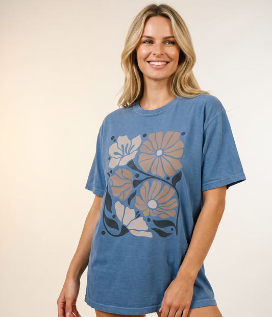Abstract Boho Floral -  Comfort Colors Relaxed Fit Premium T Shirt