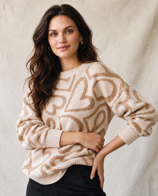Abstract Heart Sweater