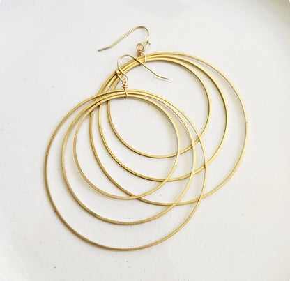 Brass Graduated Circle Dangle Earrings, Worn By Yara Shahidi