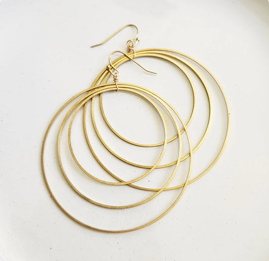 Brass Graduated Circle Dangle Earrings, Worn By Yara Shahidi