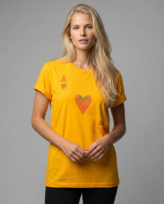 The Ace Of Strawberries, Vintage Distressed Print - Bella Canvas Super Soft Standard Fit T Shirt
