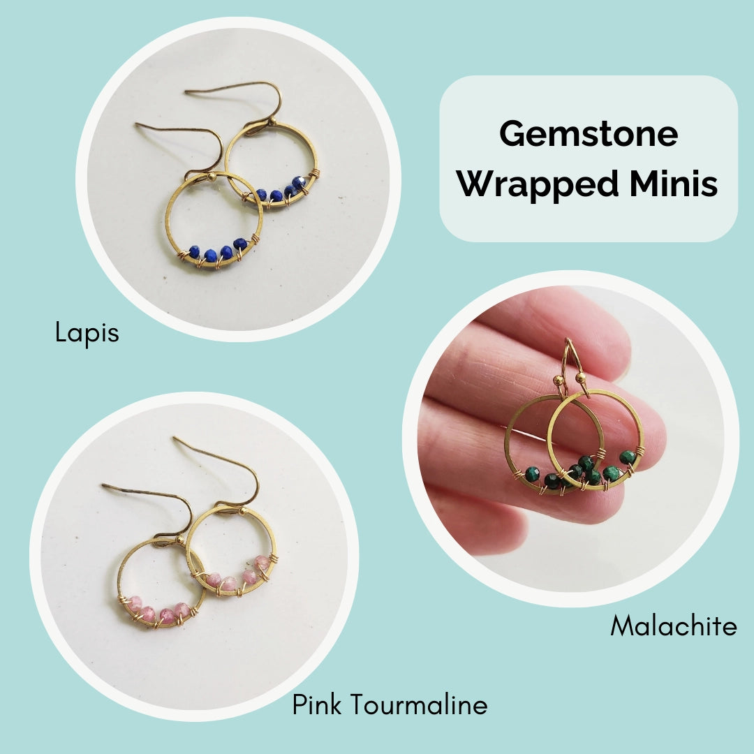 Gemstone Wrapped Dangle Earrings, Gifted To Joanna Gaines