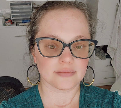Threaded Black Rubber, Brass & Silver Hoop Dangle Earrings