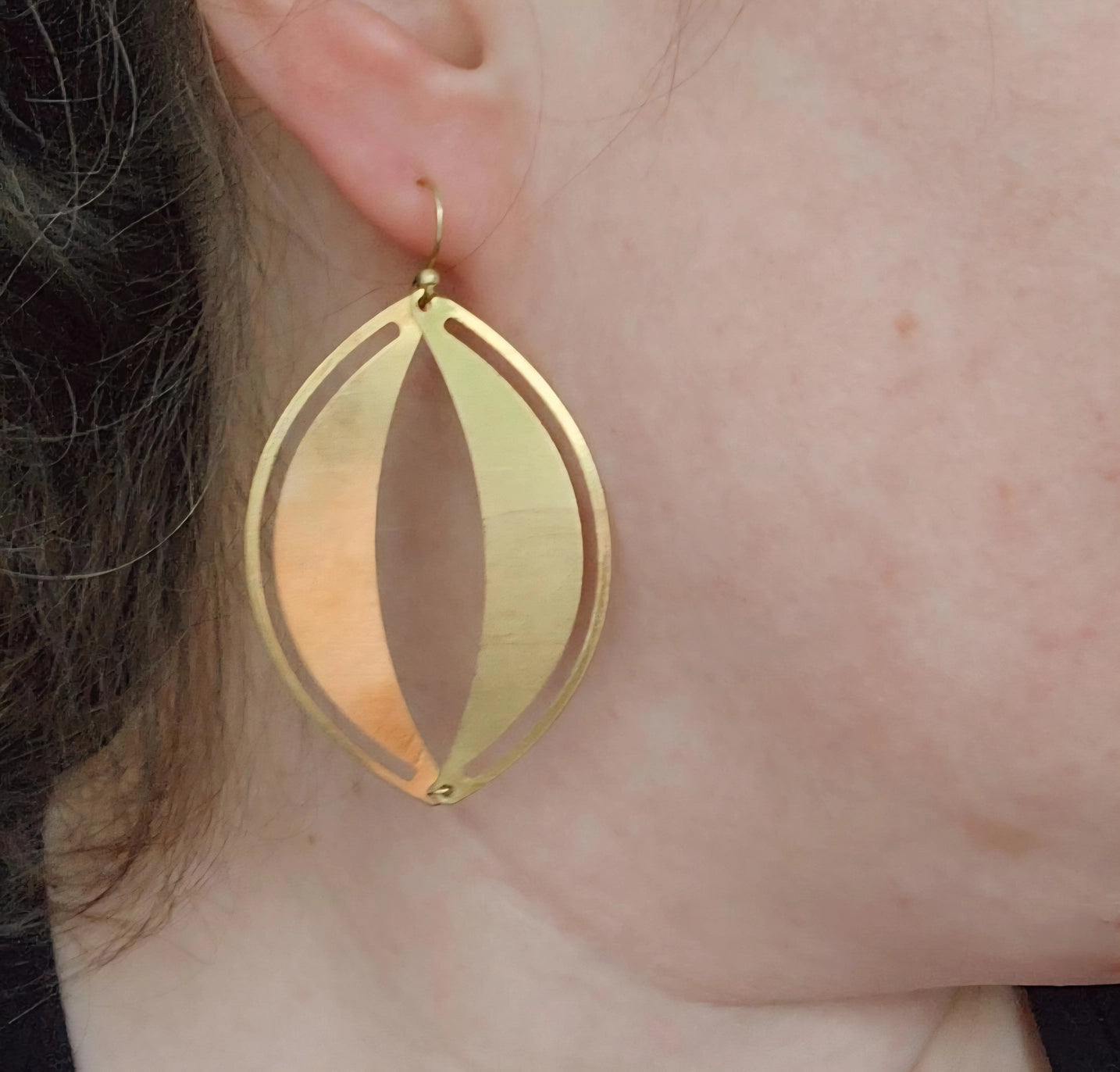 Eyelet Dangle and Drop Earrings in Brass