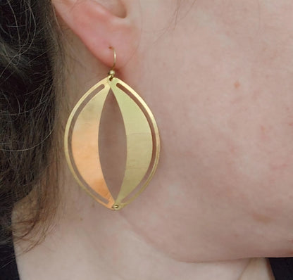 Eyelet Dangle and Drop Earrings in Brass