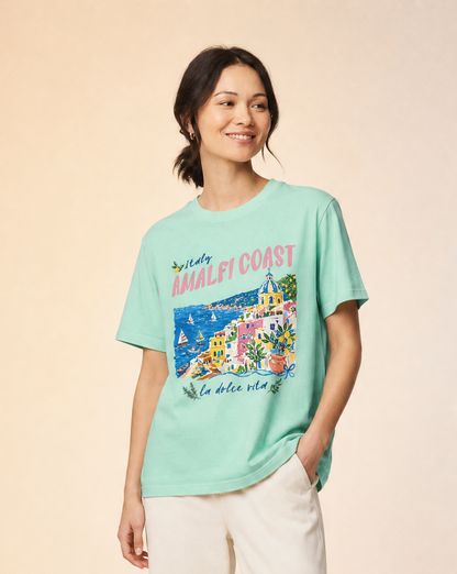 Amalfi Coast Painting - Comfort Colors Relaxed Fit Premium T Shirt