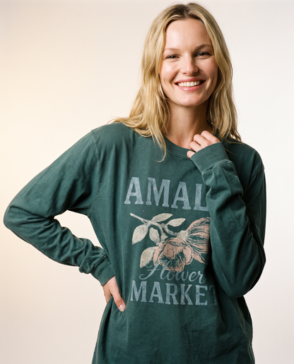 Amalfi Flower Market - Comfort Colors Long Sleeve Premium T Shirt