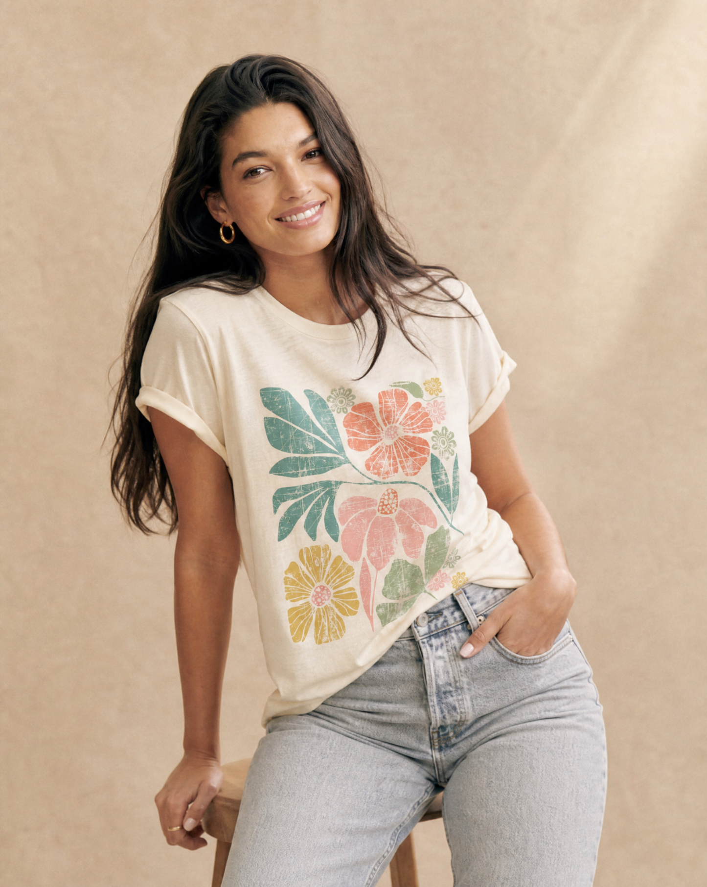 Artistic Boho, Vintage Distressed Print - Bella Canvas Super Soft Standard Fit T Shirt