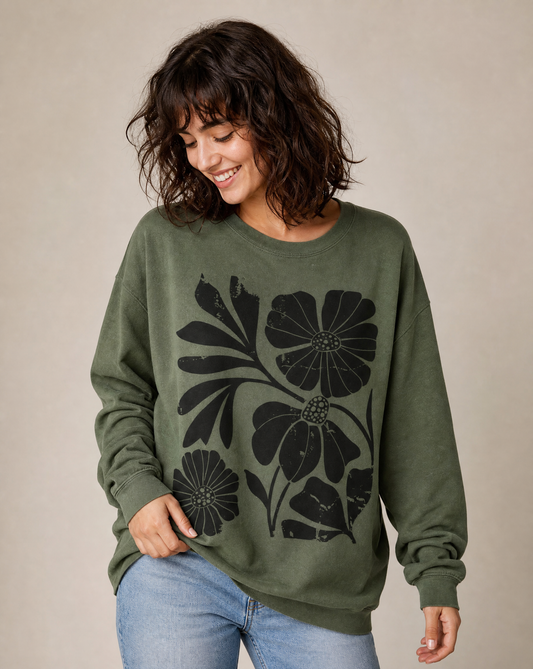 Artistic Boho Floral - Comfort Colors Premium Long Sleeve T Shirt