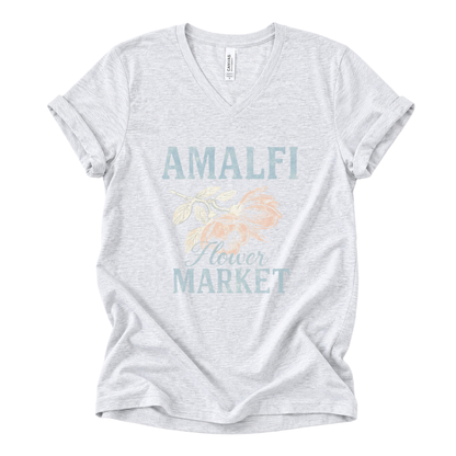 Amalfi Flower Market - Short Sleeve V-Neck Tee