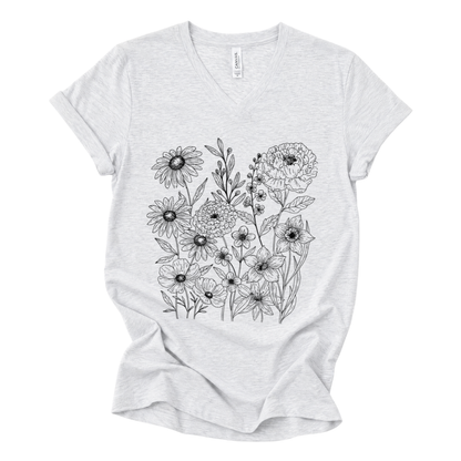 Petal Cartography - Short Sleeve V Neck