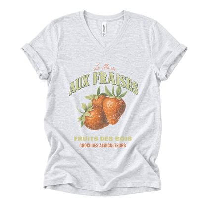 Aux Fraises - Short Sleeve V-Neck Tee