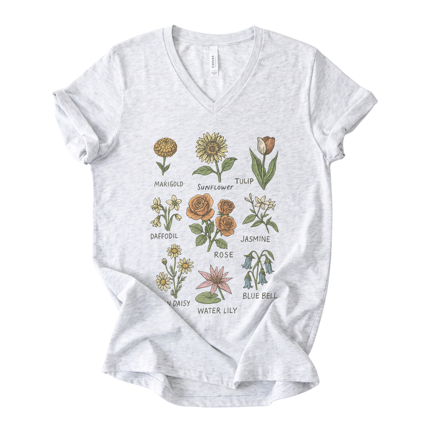 Botanical Sketch - Short Sleeve V-Neck Tee