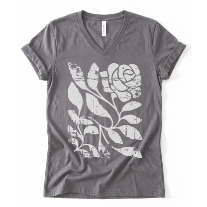 Twisted Rose - Short Sleeve V-Neck Tee