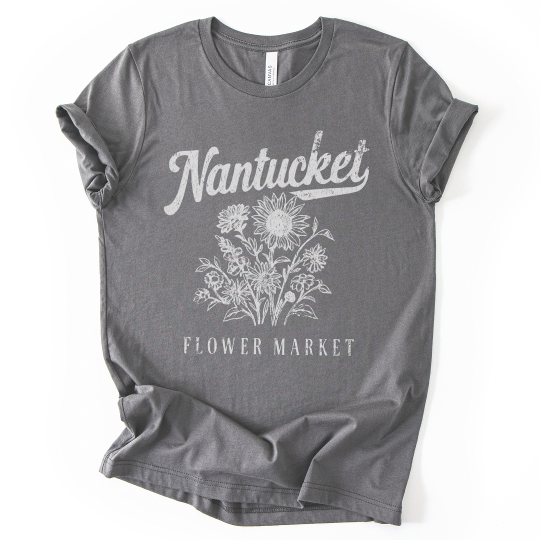 Nantucket Flower Market -  Bella Canvas Super Soft Straight Cut T Shirt