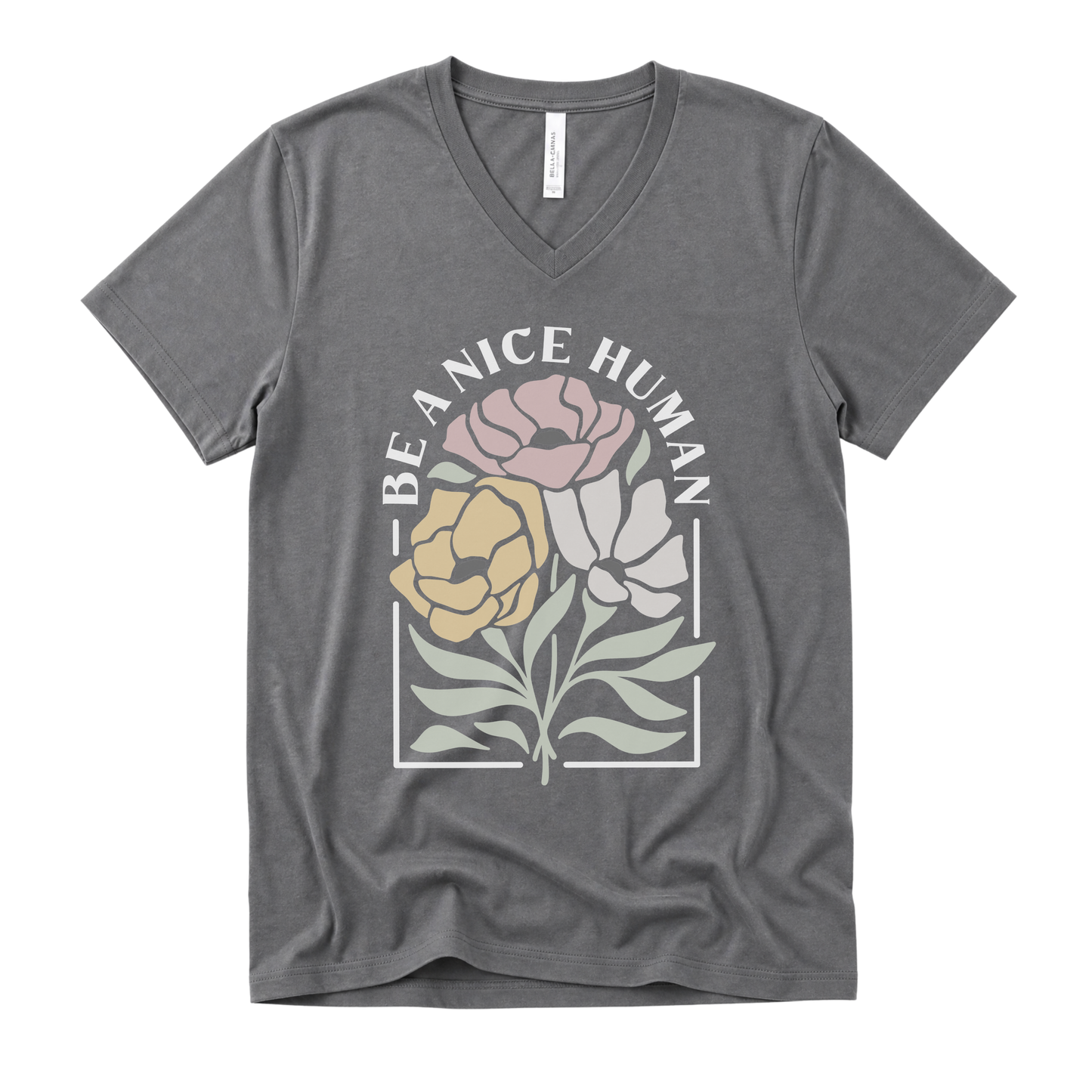 Be A Nice Human - Short Sleeve V-Neck Tee