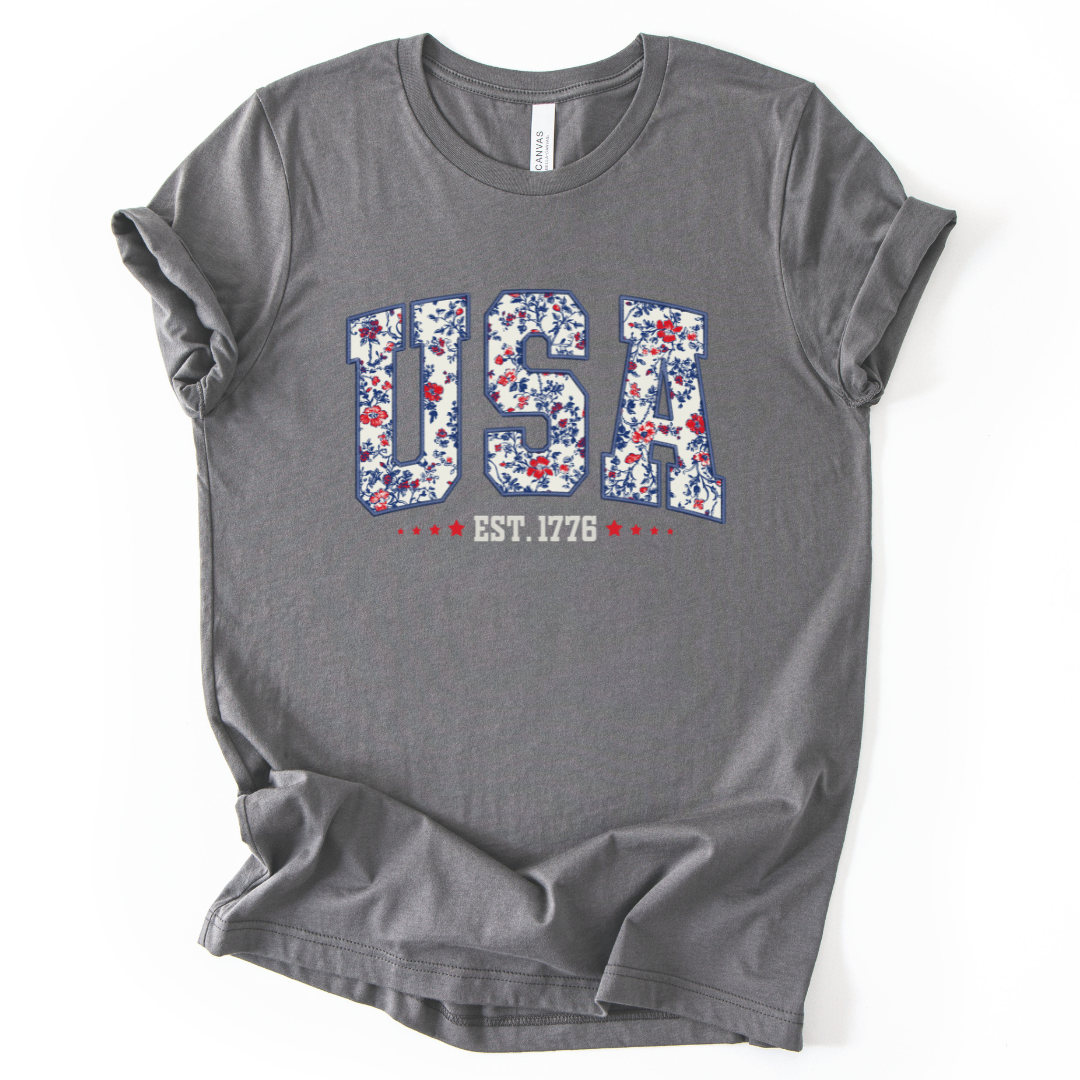 Floral USA - Bella Canvas Super Soft Straight Cut T shirt