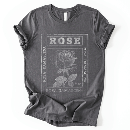 Rosa Damascena, Vintage Faded Print - Bella Canvas Super Soft T Shirt