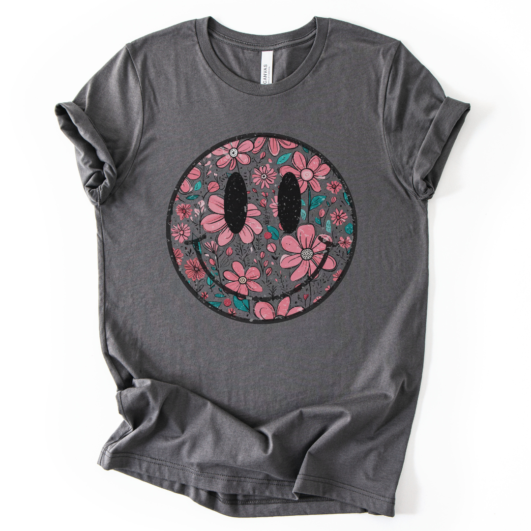 Flower Smile - Bella Canvas Super Soft Fitted T Shirt