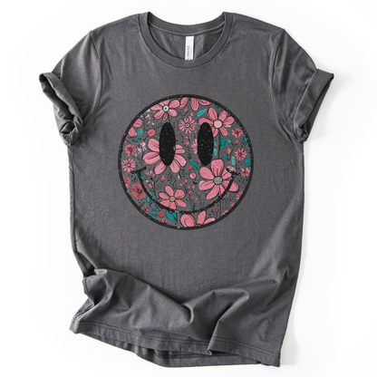 Flower Smile - Bella Canvas Super Soft Fitted T Shirt