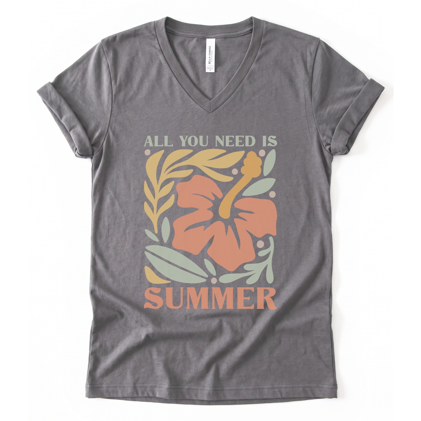 All You Need Is Summer - Short Sleeve V-Neck Tee