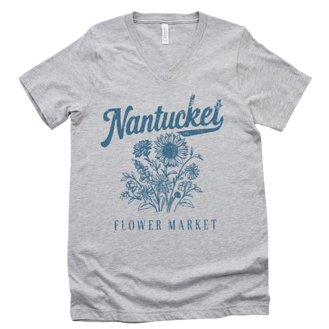 Nantucket Flower Market - Short Sleeve V Neck