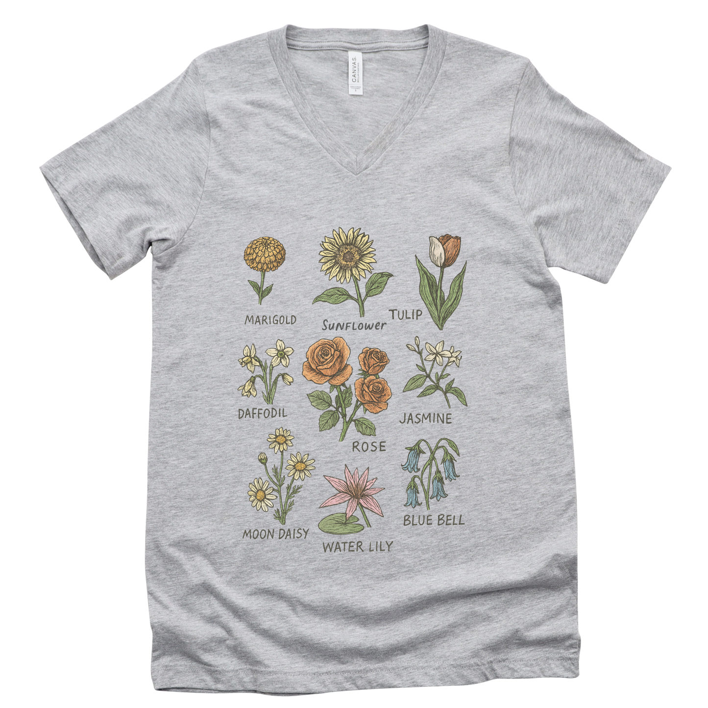 Botanical Sketch - Short Sleeve V-Neck Tee