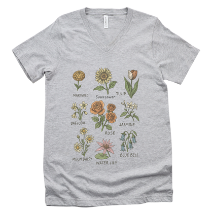 Botanical Sketch - Short Sleeve V-Neck Tee